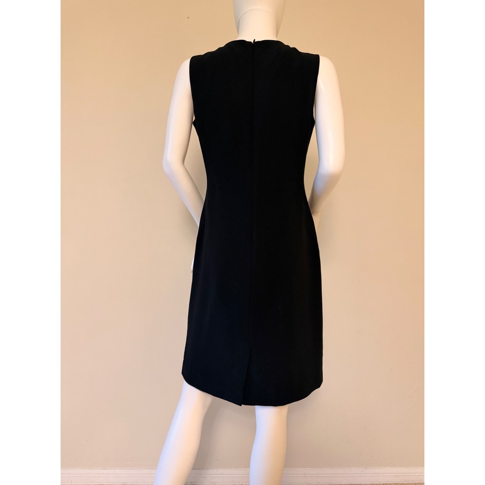 Talbots Women's Black Sleeveless V-Neck Sheath Dress Pocketless Lined Size 6P - Picture 4 of 8